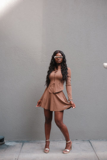 Brittany Brown Skirt Set
